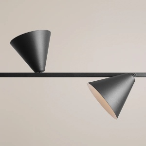 LUSTRA FORM, 4 BRATE, 115 CM, NEAGRA, DIN METAL, STIL MODERN - Img 4