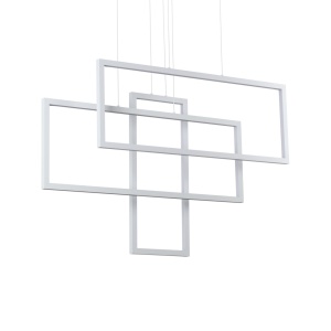LUSTRA FRAME SP RETTANGOLO, ALB MAT, DIN METAL, STIL MODERN