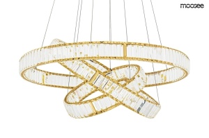 LUSTRA LIBERTY TRIPLES AURIE, CONFECTIONATA DIN METAL SI STICLA, STIL MODERN