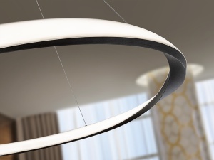 LUSTRA/PLAFONIERA ALTAIR, 85 CM, NEGRU MAT/OPAL, DIN METAL SI SILICON, STIL MODERN - Img 2