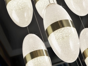 LUSTRA/PLAFONIERA GARDEN, 50 CM, NEGRU/AURIU/TRANSPARENT, DIN METAL SI POLICARBONAT, STIL MODERN - Img 4