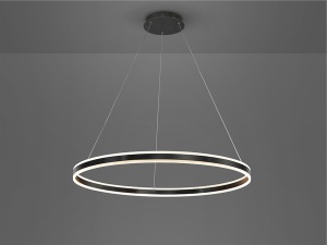 LUSTRA/PLAFONIERA HELIA, 100 CM, NEGRU MAT/OPAL, DIN METAL, ALUMINIU SI ACRIL, STIL MODERN - Img 4