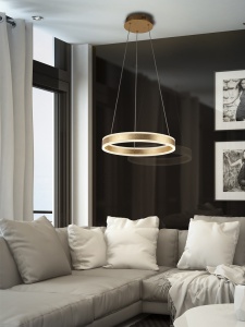 LUSTRA/PLAFONIERA HELIA, 50 CM, AURIU/OPAL, DIN METAL, ALUMINIU SI ACRIL, STIL MODERN