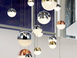 LUSTRA/PLAFONIERA SPHERE, CONECTARE BLUETOOTH, 150/500 CM, CROM/TRANSPARENT, DIN METAL SI POLICARBONAT, STIL MODERN - Img 2