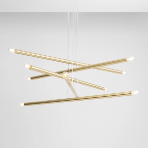 LUSTRA TUBO 10, 5 BRATE, 105 CM, ALAMA, DIN METAL, STIL MODERN