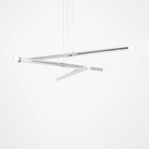 LUSTRA TUBO 6, 3 BRATE, 105 CM, CROM, DIN METAL, STIL MODERN