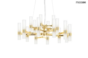 LUSTRA TUBS 18, GOLD, CONFECTIONATA DIN METAL SI STICLA, STIL MODERN