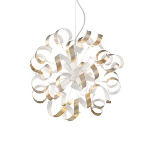 LUSTRA VORTEX SP6, ALB/AURIU, DIN METAL, STIL MODERN