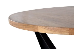 MASA DINING AMOS 120CM, MARO/NEGRU, LEMN MASIV DE ACACIA SI METAL, STIL INDUSTRIAL G&C - Img 2