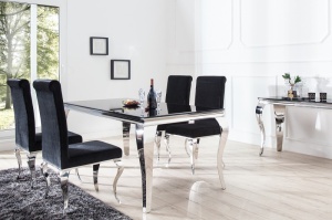 MASA DINING ELEGANTA BAROCK 37356 DIN STICLA SI METAL DESIGN EXCLUSIVIST