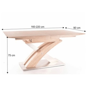 MASA DINING EXTENSIBILA BONET, STEJAR/CROM, STIL MODERN, TK - Img 2