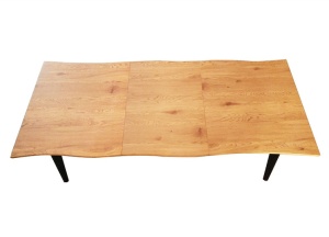MASA DINING EXTENSIBILA FRESNO, 150/210 CM, STEJAR ARTISAN/NEGRU, BLAT DIN MDF, FURNIR SI PICIOARE DIN METAL, STIL MODERN - Img 5