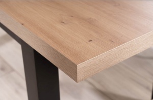 MASA DINING EXTENSIBILA PRESTO, 140/218 CM, STEJAR ARTISAN/NEGRU, DIN PAL LAMINAT, STIL MODERN - Img 5