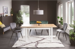 MASA DINING EXTENSIBILA PRESTO, 140(218)X80, STEJAR/ALB, PAL MELAMINAT, STIL MODERN, SIGNAL - Img 1