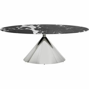 MASA DINING MAMBO CHROME 200X100 CM, CONFECTIONATA DIN MARMURA SI OTEL INOXIDABIL, STIL MODERN