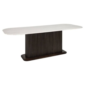 MASA DINING MAYFIELD, 230 CM, EFECT DE MARMURA ALBA/MARO, DIN MARMURA, LEMN SI METAL, RICHMOND INTERIORS
