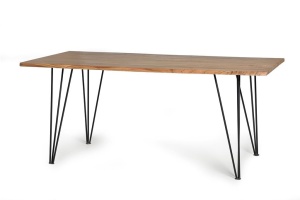 MASA DINING RIVA 200CM, MARO/NEGRU, LEMN MASIV DE ACACIA SI METAL, STIL INDUSTRIAL G&C - Img 2
