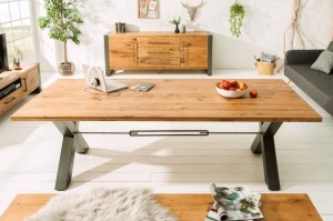 MASA DINING, STIL INDUSTRIAL, THOR 200CM, DIN LEMN MASIV DE STEJAR, ARTIM GROUP SELECTION