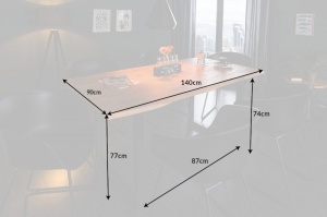 MASA DINING, STIL RETRO 140CM , MAMMUT, DIN LEMN MASIV DE SALCAM SI METAL, ARTIM GROUP SELECTION - Img 6