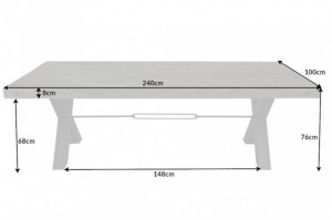 MASA DINING, THOR 240CM, COD 40443, METAL SI LEMN PIN GRI, DESIGN INDUSTRIAL - Img 7