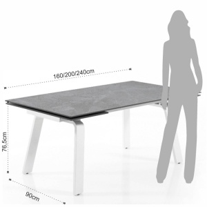 MASA ELEGANTA DIN CERAMICA 160/240CM, DEEM, COD 4655, STIL MODERN, REALIZATA DIN METAL SI CERAMICA - Img 7