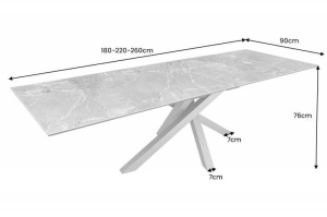 MASA EXTENSIBILA 180-220-260CM, METAL, STICLA SI CERAMICA, ASPECT MARMURA, ARTIM GROUP SELECTION - Img 2