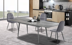 MASA EXTENSIBILA DIN CERAMICA 140/200CM, MOMO, COD 3653, STIL MODERN, REALIZATA DIN METAL SI CERAMICA - Img 4