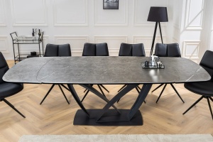 MASA SUFRAGERIE EXTENSIBILA, PAPILLON 180/260CM, DIN CERAMICA/STICLA MARMURA GRAFIT SI METAL, ARTIM GROUP SELECTION - Img 6