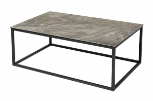 MASUTA DE CAFEA 100CM, SLIM LINE, SYMBIOSIS, DIN METAL SI STICLA, IMITA MARMURA CERAMICA - Img 6