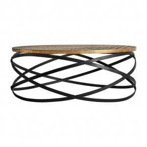 MASUTA DE CAFEA BUSSANG REF. 29573, DIN LEMN MASIV DE MANGO SI METAL, STIL VINTAGE, VIC
