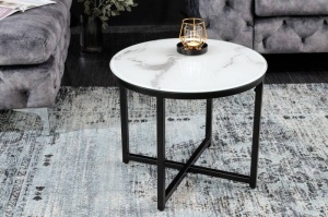 MASUTA DE CAFEA, ELEGANCE 50CM, DIN STICLA CU EFECT DE MARMURA, COD 42165