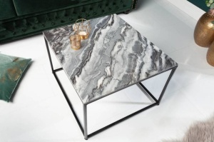MASUTA DE CAFEA, ELEMENTS 50CM, DIN METAL SI MARMURA GRI, DESIGN MODERN