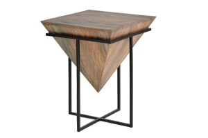 MASUTA DE CAFEA GEOMETRY 6037, MARO/NEGRU, DIN LEMN MASIV DE MANGO SI METAL, STIL INDUSTRIAL G&C