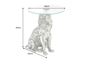 MASUTA DE CAFEA, LION, 60CM, BLAT DIN STICLA SI METAL, CROM, ARTIM GROUP SELECTION - Img 5