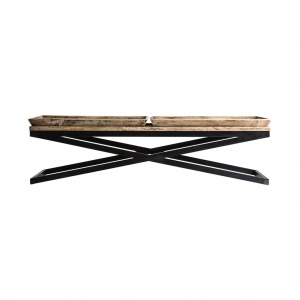 MASUTA DE CAFEA NEWAK REF. 25408, DIN METAL SI LEMN MASIV DE MANGO, STIL VINTAGE, VIC