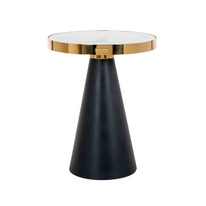 MASUTA DE CAFEA ODIN NEGRU/AURIU, DIN OTEL INOXIDABIL SI CONGLOMERAT, STIL INDUSTRIAL, B2