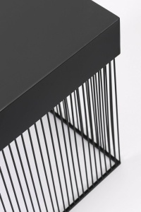 MASUTA DE CAFEA YASLINE 40X40, NEAGRA, CONFECTIONATA DIN OTEL, STIL MODERN - Img 3