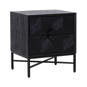 NOPTIERA BLAX, NEAGRA, DIN FURNIR DE STEJAR SI METAL, STIL MODERN, B2 - Img 3