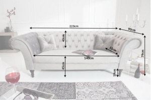 OFERTA!!! CANAPEA DEOSEBITA, 230CM, GRI ARGINTIU, TAPITATA IN CATIFEA, ARTIM GROUP SELECTION - Img 2