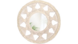 OGLINDA BAIE REA BOHO 322050, 65CM, NATURAL, DIN STICLA, CALITATE SUPERIOARA