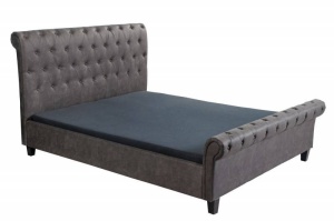 PAT 160X200CM, KENSINGTON, DIN MICROFIBRA GRI INCHIS, STIL MODERN - Img 7