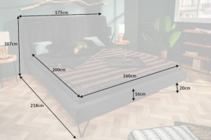 PAT( CADRU), BEAUTE 160X 200CM, COD 40763, DIN LEMN MASIV SI TEXTIL - Img 7