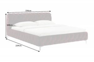 PAT DIN CATIFEA, BAROCK 180X200CM, DE CULOARE BORDO, COD 41437 - Img 5
