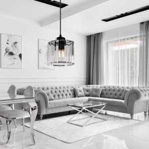 PENDUL BLACK CRYSTAL APP511-1CP, 14X90, NEGRU, DIN METAL SI STICLA, STIL MODERN, TU - Img 7