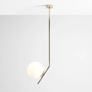 PENDUL GALLIA LONG, 95 CM, AURIU, DIN STICLA SI METAL, STIL MODERN