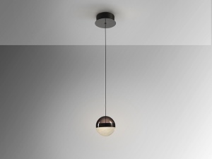 PENDUL ORBES, 12 CM, NEGRU/FUMURIU, DIN METAL, STICLA SI POLICARBONAT, STIL MODERN - Img 3