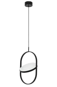 PENDUL SPINNER 26, NEGRU, DIN ALUMINIU SI PLASTIC OPAL, STIL MODERN - Img 3