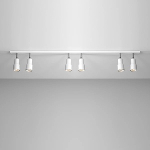PLAFONIERA ASPO, 6 (3x2) BRATE, 15,5 CM, ALBA, DIN METAL, STIL MODERN - Img 2