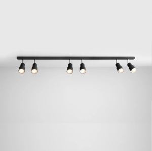 PLAFONIERA ASPO, 6 (3x2) BRATE, 15,5 CM, NEAGRA, DIN METAL, STIL MODERN