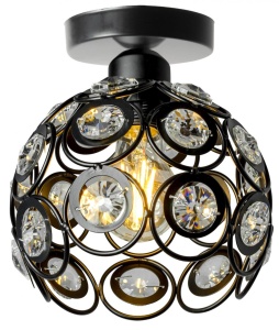 PLAFONIERA CRYSTAL BALL APP203-1C, 200, NEGRU, DIN METAL, STIL MODERN, TU